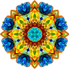 3D mandala and 3D pattern in the form of glass watercolor-gold icon