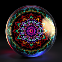 3D mandala and 3D pattern in the form of glassball