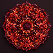 3D mandala and 3D pattern in the form of hot