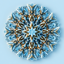 3D mandala and 3D pattern in the form of ice