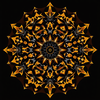 3D mandala and 3D pattern in the form of iron gold-charcoal icon
