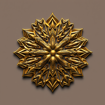 3D mandala and 3D pattern in the form of iron gold