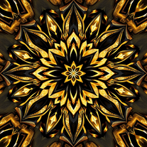 3D mandala and 3D pattern in the form of iron watercolor-charcoal