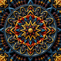 3D mandala and 3D pattern in the form of iron watercolor-gold-charcoal