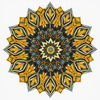 3D mandala and 3D pattern in the form of iron watercolor-gold icon