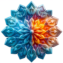 3D mandala and 3D pattern in the form of rainy