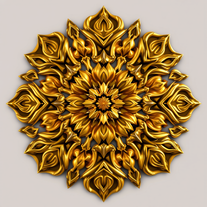 3D mandala and 3D pattern in the form of stone gold