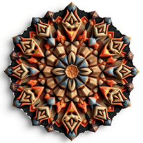 3D mandala and 3D pattern in the form of stone watercolor-charcoal