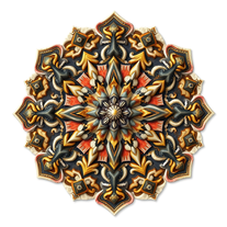 3D mandala and 3D pattern in the form of stone watercolor-gold-charcoal
