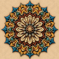 3D mandala and 3D pattern in the form of stone watercolor