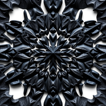 3D mandala and 3D pattern in the form of wood charcoal