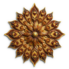 3D mandala and 3D pattern in the form of wood watercolor-gold icon