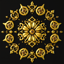 3D Mandalas and 3D patterns in the form of gold