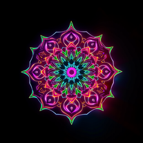3D Mandalas and 3D patterns in the form of neon