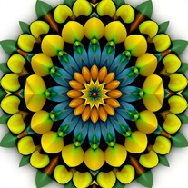 3D Mandalas and 3D patterns in the form of petals