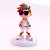 3D stylized cartoon character icon