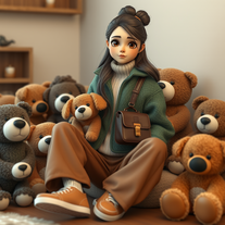 3D Stylized Render with Plush Companions