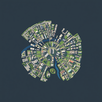 8 million people city map aerial view