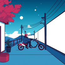 80s anime retro style, bold colors, and lines