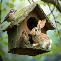 A bunny in the bird house Ai image generation