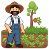 A farmer farming icon
