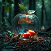 a glass apple in the forest icon