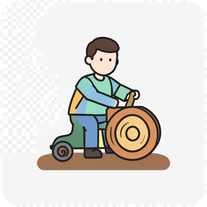 A guy with a woodcar started from road side