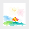 A radiant watercolor icon