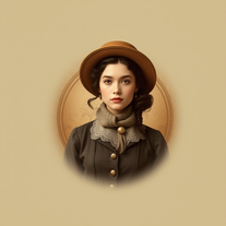 A retro-inspired portrait with an old-timey feel, including a gentle vignette and a sepia tone.