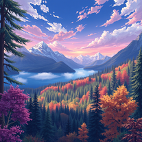 Aestatic anime style nature wallpaper