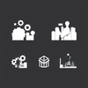AI, Business, Tech concept silhouette generator icon