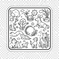 ai coloring book black and white