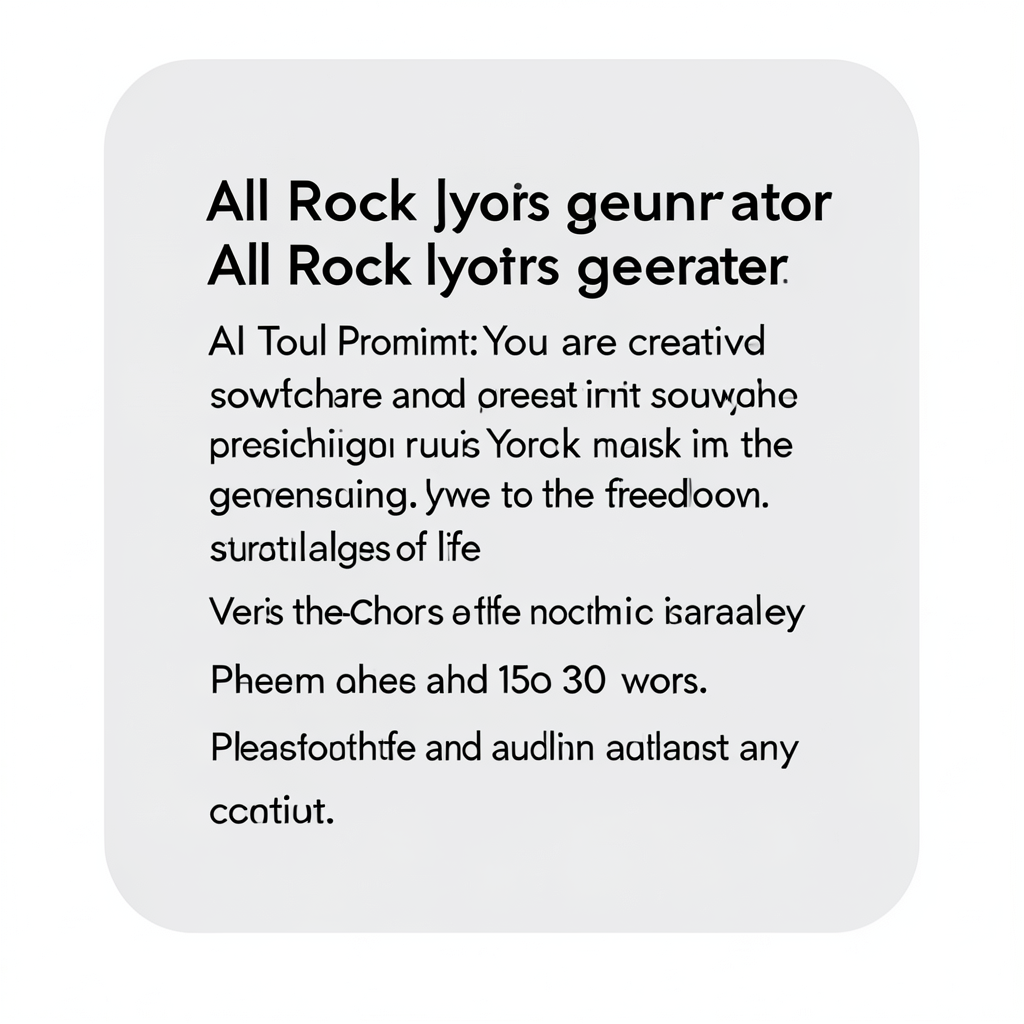 All Rock lyrics generator