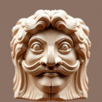 Ancient Wood Sculptural Portrait