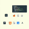 App developer with HTML CSS and JavaScript icon