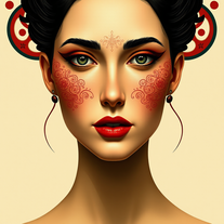 Art Nouveau Portrait – Realistic Reference in Mucha-Inspired Style