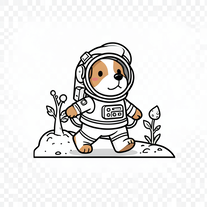 Astronaut Dog Walker