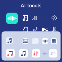 audio music flat icons generator