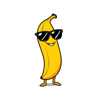 CARTOON BANANA WEARING SUNGLASSES