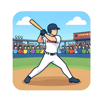 baseball batting in the outfield
