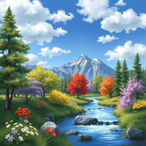 Bob Ross spring painting