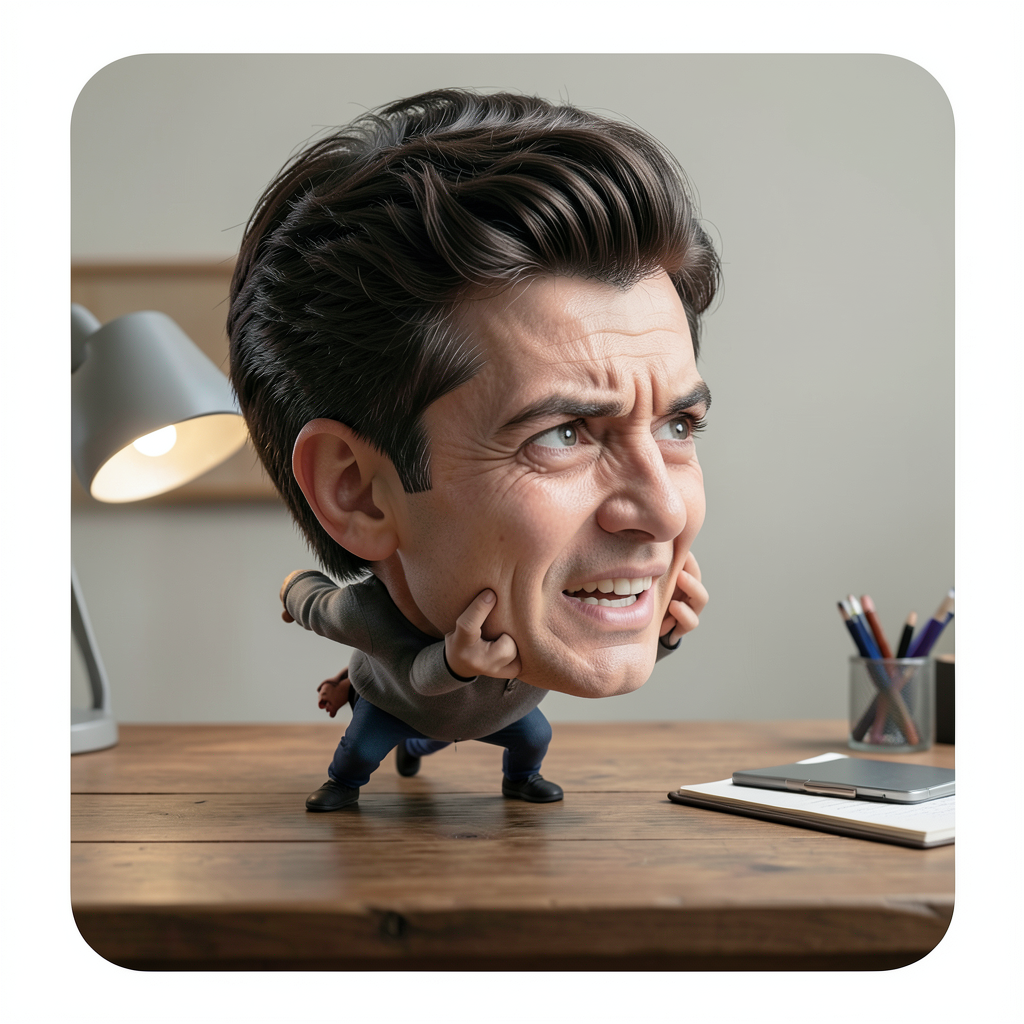 Burden of Self – Ultra-Realistic Surreal Desk Scene