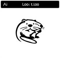 Canadian clothing brand logo, minimalist design beaver inspired