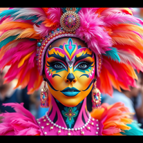 Carnival Performer With Bold Makeup