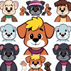 Cartoon character collage icon