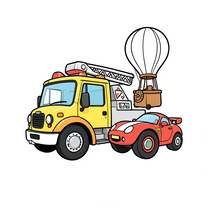 cartoon vehicles coloring book
