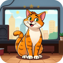 Cat Daddy's TV show cartoon cat daddy show a big size alley cat