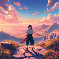 Cel-Shaded  Inspired anime breathtaking pausing scene