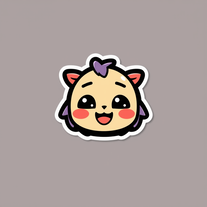 Single chibi sticker in black background