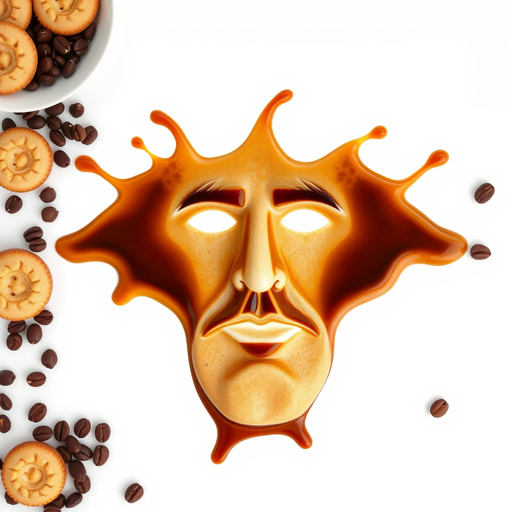 coffee spill forming the face
